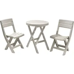 RIMAX - Combo Plegable Barú (Mesa Redonda + 2 Sillas) - Taupe