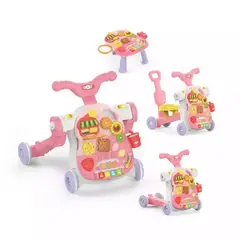KIDSHOP - Andadera Caminador Bebes Pasos Musical Y Tablero HE0521 Rosa