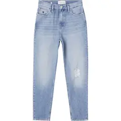 CALVIN KLEIN - Jeans Celeste Con Logo Bordado Para Mujer