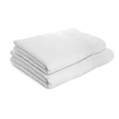 ENERGY PLUS - Kit x2 Toallas de baño de cuerpo 100 algodón 70x140 cm blanco