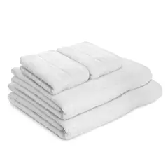 ENERGY PLUS - Set X4 toallas hoteleras: 2 toallas de cuerpo +2 de manos Blanca