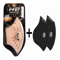 HB - Máscara Careta Antipolucion Tapabocas + 2 Filtros Carbon Activado Rosa