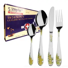GENERICO - Juego De Cubiertos En Acero Inoxidable 24pc 6 Puestos Zepter