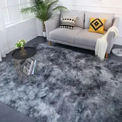 AMERICO SHOP - Tapete alfombra peluda jaspeada Gris Oscuro 2 x 1,5 mt tapete peluche