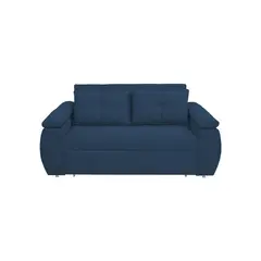 TU SALA - Sofá Cama Chelsea 3 Puestos Color Azul + 2 Cojines