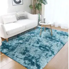 AMERICO SHOP - Tapete alfombra peluda jaspeada Turquesa 2 x 1,5 mt tapete peluche