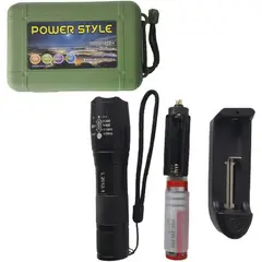 GENERICO - Linterna Recargable Luz LED 5 modos Zoom Power Style L2012-1