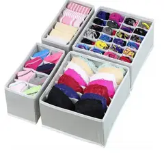 GENERICO - Organizador de ropa interior y medias divisor cajones set x4