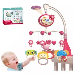 BABY ON - Móvil Musical Para Cuna Giratorio Con Proyector Luz Rosa