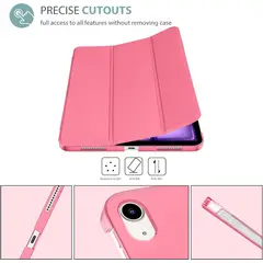 GENERICO - Estuche Protector Tipo Smart Cover Magnetico Para Ipad Mini 1 2 3 4 5 - Rosado