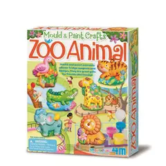 4M - Kit De Arte Moldea Pinta Animales Del Zoológico Niño Niña