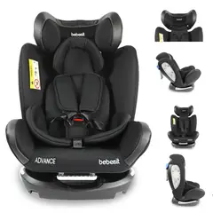 BEBESIT - Sillas para carro Bebé Advanced Negra Grupo 0-1-2-3.