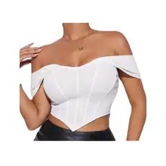 BAPU - Crop top corset tiras caídas varillas laterales