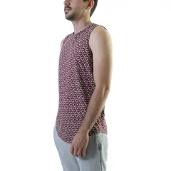 ARANZAZU - Musculosa estampado total con ruedo curvo