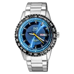Q&Q - Reloj Qyq A194-202 Elegante Acero Calendario + Estuche