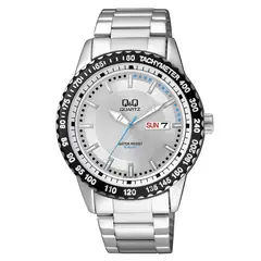 Q&Q - Reloj Qyq A194-202 Elegante Acero Calendario + Estuche