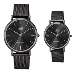 Q&Q - Relojes Pareja Duo Qyq Acero Glamour Acero + Estuche