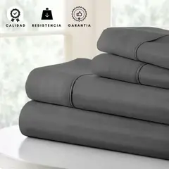 EKONOMODO COLOMBIA - Sabanas Hoteleras Luxury Gris Oscuro 300 Hilos King (2 X 2)