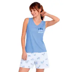 ROMANELLA - Conjunto pijama Short Celeste