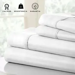 EKONOMODO COLOMBIA - Sabanas Hoteleras Luxury blanco 300 Hilos Doble (1,40x1,90)