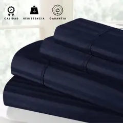 EKONOMODO COLOMBIA - Sabanas Hoteleras Luxury azul 300 Hilos Doble (1,20x1,90)