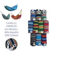 THE HOUSETRONICS - 3x Hamaca Líneas Múltiples Colores Ideal Camping Fincas