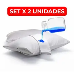 GENERICO - Set x 2 Protectores de almohada antifluido 50x70 cm Blanco