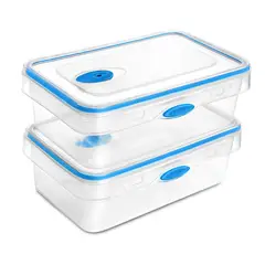 CHEF MASTER - Set X2 Recipientes para cocina tapper hermético portacomida Azul