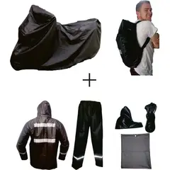 GENERICO - Combo Impermeable Moto X3 Pijama Enduro Traje Forro Maleta Talla: M