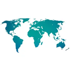 ADAZIO - Vinilo Decorativo de Mapamundi Azul XL - 180cm x 89cm (ancho x alto)