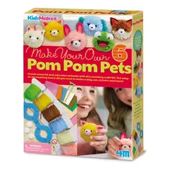 4M - Kit De Arte Mascotas De Pompom Manualidades Niños Niñas
