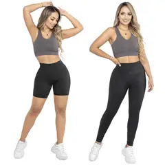 THIN & HAPPY - Combo X2 Leggins deportivos tiro alto Biker Short licra.