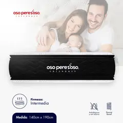 OSO PEREZOSO - Colchón Brown+ Doble 140cm190cm - Ortopédico Resortado - Firmeza Intermedia.
