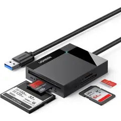 UGREEN - Lector Tarjetas USB 3.0 Adaptador Hub 5 Gbps 4 Puertos TF/SD