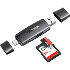 UGREEN - Lector De Tarjetas Adaptador Micro SD TF Doble Puerto 2 En 1