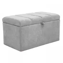 DISEÑOS RAMONA'S - Puff Baúl Paneles 80x40 Plata
