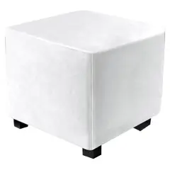 DISEÑOS RAMONA'S - Puff Decorativo 40x40 Blanco Tela