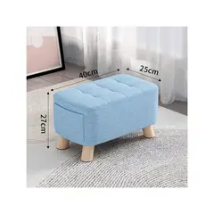 DISEÑOS RAMONA'S - Puff Posa Pie Con Bolsillo Azul