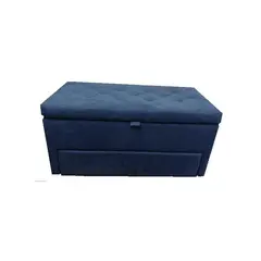 DISEÑOS RAMONA'S - Puff Baúl Zapatero Doble Nivel 100x50x50 Azul