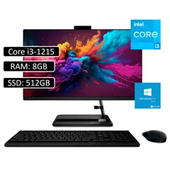 LENOVO - TODO EN UNO 3 Intel Core i3-1215U RAM 8GB SSD 512GB WIN11 23.8" FHD
