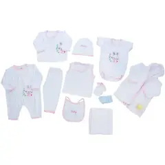 BABY KDS - Pimera muda 11 piezas bebe glotoncitos - rosado 0-3 meses