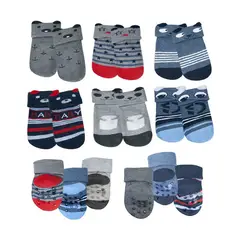 BABY KDS - Set medias antideslizantes x12 bebe glotoncitos multicolor