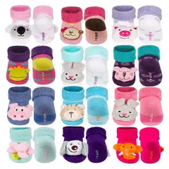 BABY KDS - Set medias sonajero x 12 para niña / bebe - multicolor
