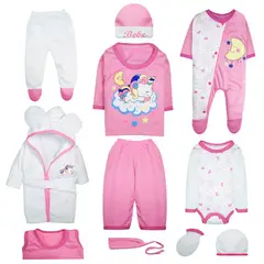 BABY KDS - Set primera muda 11 piezas glotoncitos - rosado