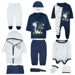 BABY KDS - Set primera muda 11 piezas glotoncitos - azul