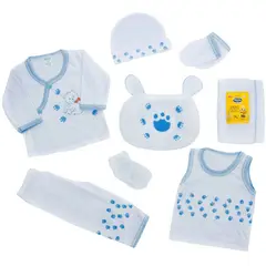 BABY KDS - Set 8 piezas pimera muda ajuar - azul 0-3 meses