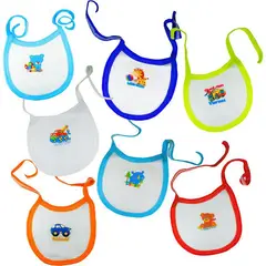 GENERICO - Semanario baberos x7 para bebe niño - glotoncitos multicolor