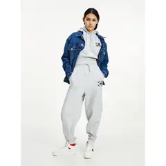 TOMMY HILFIGER - Pantalón Gris Tommy Jeans Hr Floral Badge Mujer