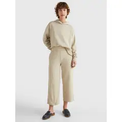 TOMMY HILFIGER - Joggers De Algodón Con Pernera Ancha Mujer Rosado