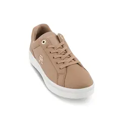TOMMY HILFIGER - Tenis Beige Clásicas De Piel Para Mujer